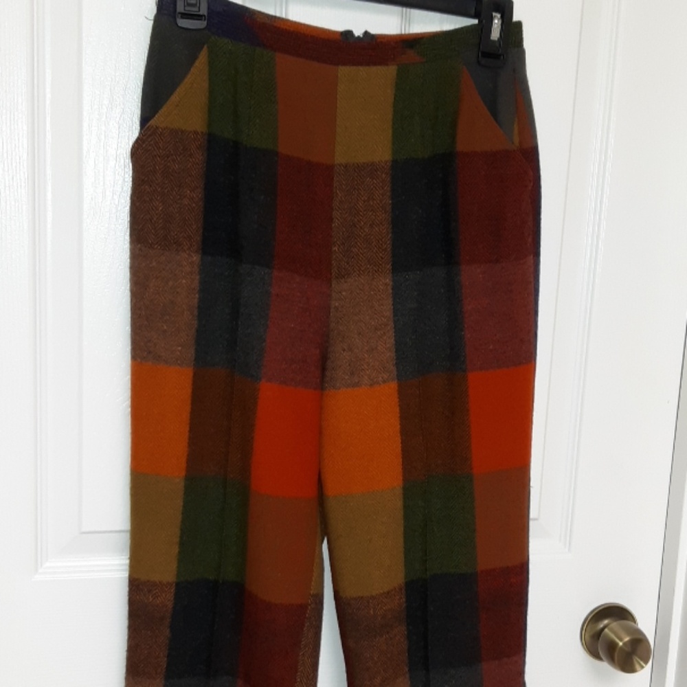 Vintage Colorblock Wool Pants